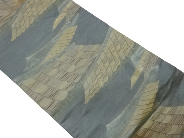 JAPANESE KIMONO / TILE ROOF PATTERN WEAVING NAGOYA OBI